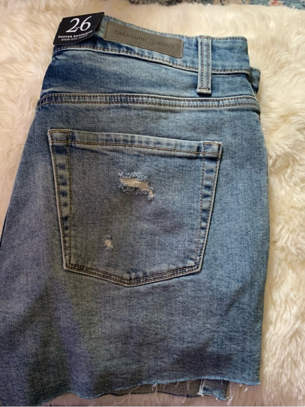 Treasure & Bond Light Blue Distressed Denim Skirt